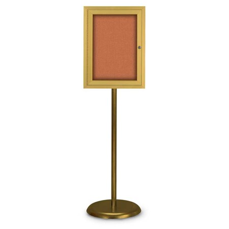 United Visual Products Corkboard, Double Door, Radius Frame, 60x36", Satin/Cinnamon UV7004-SATIN-CINNABA